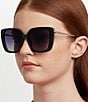 Fossil Women's 2152/G/S 54mm Square Sunglasses, Color:Black - Image 4