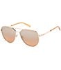 Color:Red Gold - Image 1 - Women's 57mm Aviator Sunglasses