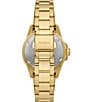 Color:Gold - Image 3 - Women's Blue Dive Three-Hand Date Gold Tone Stainless Steel Bracelet Watch