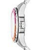 Color:Silver - Image 2 - Women's Blue Dive Pink Dial Three-Hand Date Stainless Steel Bracelet Watch