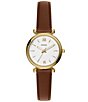 Fossil Women's Carlie Quartz Three Hand Brown Leather Strap Watch - Image 1
