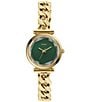 Fossil Women's Carlie Three-Hand Analog Stainless Steel Curb Chain Bracelet Watch, Color:Gold/Green - Image 1