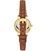 Color:Brown - Image 3 - Women's Carlie Three-Hand Medium Brown Leather Strap Watch