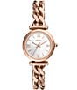 Fossil Women's Carlie Three-Hand Stainless Steel Chain Bracelet Watch, Color:Rose Gold - Image 1