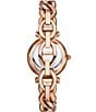 Fossil Women's Carlie Three-Hand Stainless Steel Chain Bracelet Watch, Color:Rose Gold - Image 3