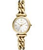Fossil Women's Carlie Three-Hand Stainless Steel Chain Bracelet Watch, Color:Gold - Image 1