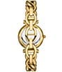 Fossil Women's Carlie Three-Hand Stainless Steel Chain Bracelet Watch, Color:Gold - Image 3