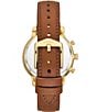 Color:Brown - Image 3 - Women's Chronograph Crystal Embellished Medium Brown Leather Watch