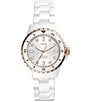 Color:White - Image 1 - Women's FB-01 Analog White Ceramic Bracelet Watch