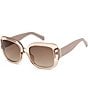 Fossil Women's FOS 2157/G/S 54mm Square Sunglasses, Color:Crystal Beige - Image 1