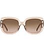 Fossil Women's FOS 2157/G/S 54mm Square Sunglasses, Color:Crystal Beige - Image 2