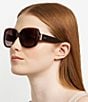 Fossil Women's FOS 2157/G/S 54mm Square Sunglasses, Color:Havana - Image 3