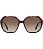 Fossil Women's FOS 2159/S 54mm Square Sunglasses, Color:Burgundy Havana - Image 2