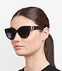 Fossil Women's FOS2162 52mm Round Sunglasses, Color:Black - Image 3