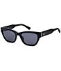 Fossil Women's FOS2163 55mm Rectangle Sunglasses, Color:Black - Image 1
