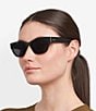 Fossil Women's FOS2163 55mm Rectangle Sunglasses, Color:Black - Image 3