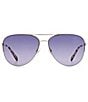 Fossil Women's FOS3137 Aviator Sunglasses, Color:Red Gold - Image 2
