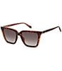Fossil Women's FOS3173 56mm Square Sunglasses, Color:Havana - Image 1