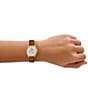 Fossil Women's Gilmore Three-Hand Leather Strap Watch, Color:Brown - Image 4
