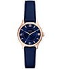 Fossil Women's Gilmore Three-Hand Leather Strap Watch, Color:Navy - Image 1