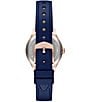 Fossil Women's Gilmore Three-Hand Leather Strap Watch, Color:Navy - Image 2