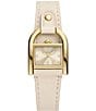 Color:Cream - Image 1 - Women's Harwell Analog Cream Leather Strap Watch