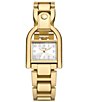Color:Gold - Image 1 - Women's Harwell Three-Hand Date Gold Tone Stainless Steel Bracelet Watch