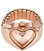 Color:Rose Gold - Image 2 - Women's Heart Two Hand Rose Gold Stainless Steel Ring Watch
