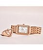 Color:Rose Gold - Image 4 - Women's Heart Two Hand Rose Gold Stainless Steel Ring Watch