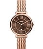 Color:Rose Gold - Image 1 - Women's Jacqueline Rose Gold Tone Stainless Steel Mesh Watch