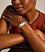 Fossil Women's Raquel Three-Hand Date Two Tone Stainless Steel Rectangular Bracelet Watch, Color:Two Tone - Image 4