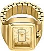Color:Gold - Image 3 - Women's Raquel Two-Hand Gold Tone Stainless Steel Watch Ring
