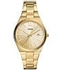 Color:Gold - Image 1 - Women's Scarlette Three-Hand Gold Stainless Steel Bracelet Watch