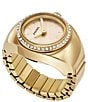 Color:Gold - Image 1 - Women's Two-Hand Stainless Steel Ring Watch