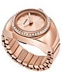 Color:Rose Gold - Image 1 - Women's Two-Hand Stainless Steel Ring Watch