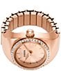 Color:Rose Gold - Image 3 - Women's Two-Hand Stainless Steel Ring Watch