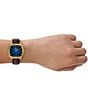 Fossil x Nick Jonas Machine Luxe Three-Hand Croco Leather Strap Watch, Color:Brown - Image 4