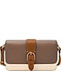 Fossil Zoey Small Flap Colorblock Crossbody Bag, Color:Bone/Brown - Image 1