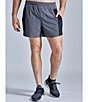 Color:Charcoal - Image 1 - Mid-Rise Bolt 5#double; Inseam Training Shorts