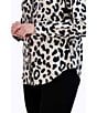 Foxcroft Charlie Cotton Sateen Cheetah Print Point Collar Long Sleeve Round Hem Button Front Shirt, Color:Silver Birch - Image 4