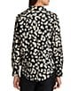 Foxcroft Charlie Cotton Sateen Cheetah Print Point Collar Long Sleeve Round Hem Button Front Shirt, Color:Silver Birch - Image 2