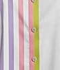 Foxcroft Charlie Point Collar 3/4 Sleeve Stretch Stripe Shirt, Color:Multi - Image 4