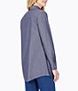 Color:Midnight Sky - Image 2 - Cici Solid Non-Iron Pinpoint Oxford Long Sleeve Point Collar Button Front Tunic