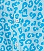 Foxcroft Margie Wrinkle Free Point Collar 3/4 Sleeve Cheetah Print Button Front Shirt, Color:Ibiza Turquoise - Image 4