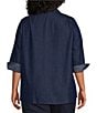 Foxcroft Plus Size Agnes Tencel Cotton Wing Collar 3/4 Sleeve Tunic - Image 2