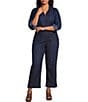 Foxcroft Plus Size Agnes Tencel Cotton Wing Collar 3/4 Sleeve Tunic - Image 3