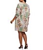 Foxcroft Plus Size Alicia Cotton Patchwork V-Neck 3/4 Cuffed Sleeve Shift Dress - Image 2