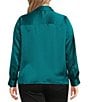 Foxcroft Plus Size Bianca Luxe-Satin Beyond Silk Point Collar Long Sleeve Shirt - Image 2