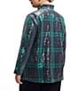 Foxcroft Plus Size Carolina Sequinned Buffalo Plaid Print Stand Collar Long Sleeve Snap-Front Shacket, Color:Navy Multi - Image 3