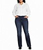 Foxcroft Plus Size Jodie Pearl Rhinestone Point Collar Long Sleeve Button Front Shirt - Image 3